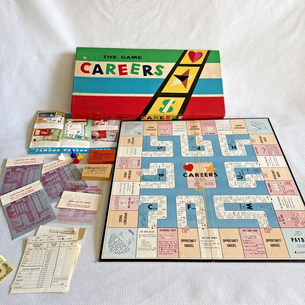 Vintage 1955 Careers The Game By Parker Brothers Board Game